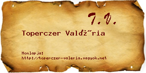 Toperczer Valéria névjegykártya